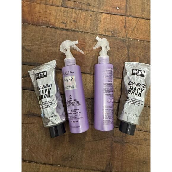 2x bleach London reincarnation mask & 2x L’Oréal ever pure glossing shower glaze - Picture 1 of 6